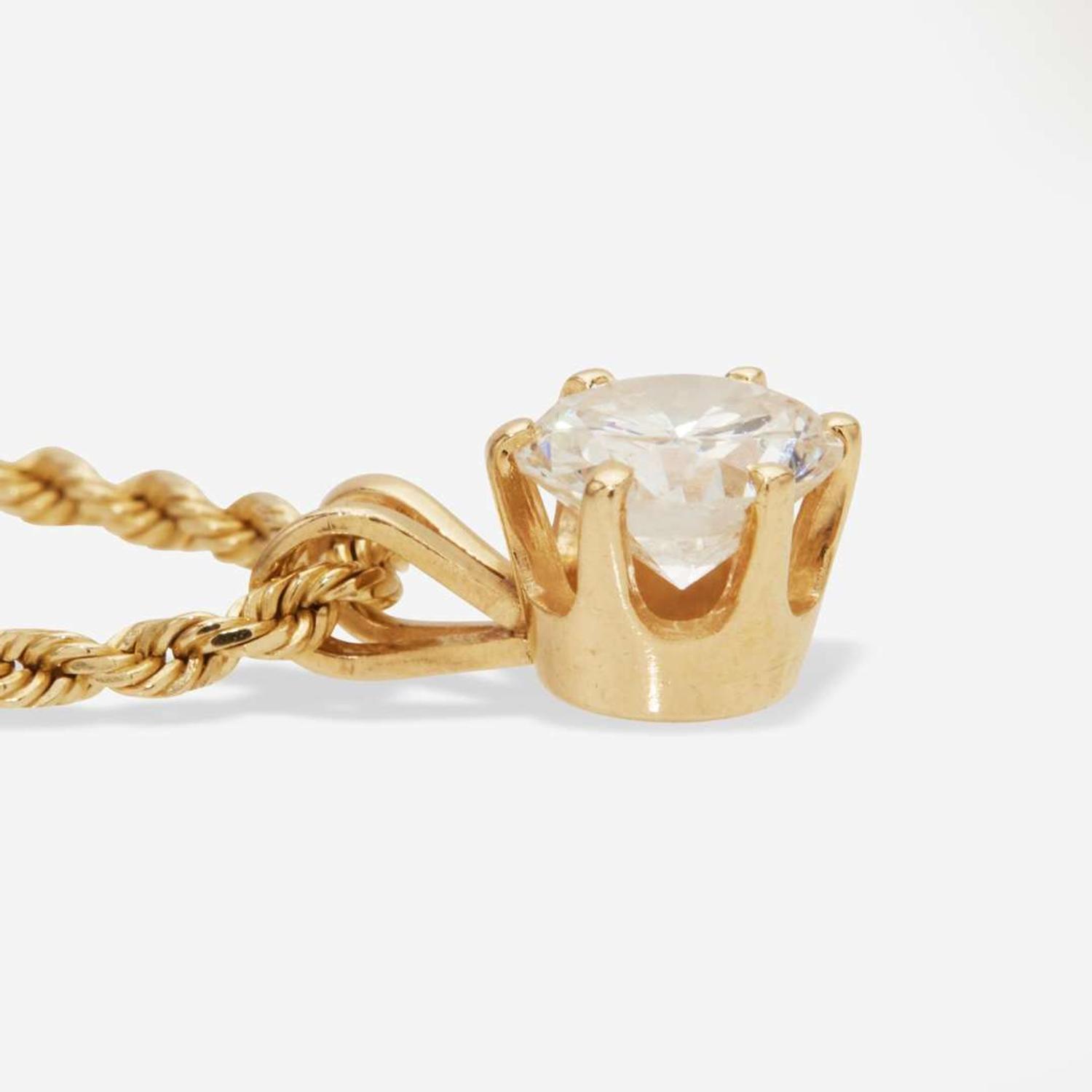 A 14K Yellow Gold Chain with Diamond Pendant
