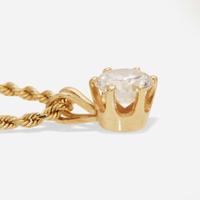 A 14K Yellow Gold Chain with Diamond Pendant