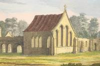 A Set of Eight English Architectural Engravings with Hand-Coloring