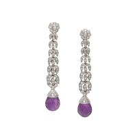 DIAMOND AND AMETHYST EARCLIPS