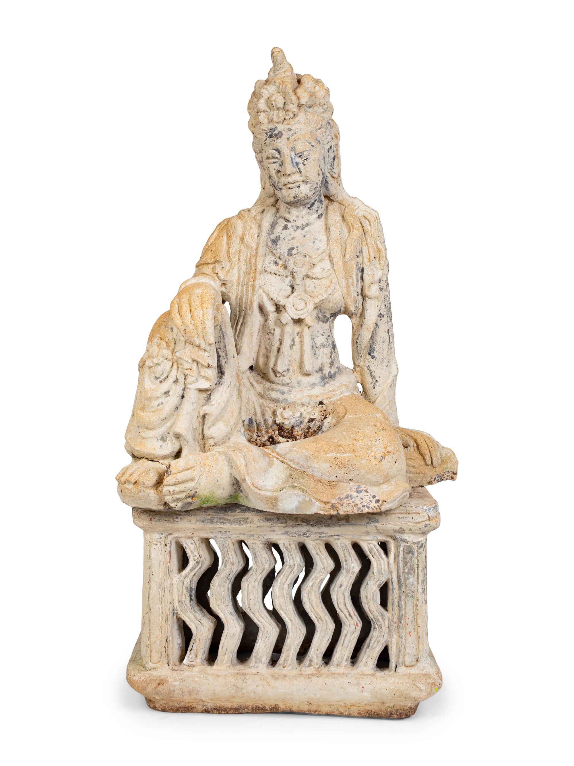 A Southeast Asian Carved Stone Sculpture of Bodhisattva — 19TH/20TH CENTURY