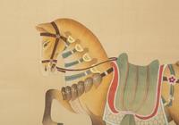 A Group of Four Chinese Gilt Framed Watercolors of Horses