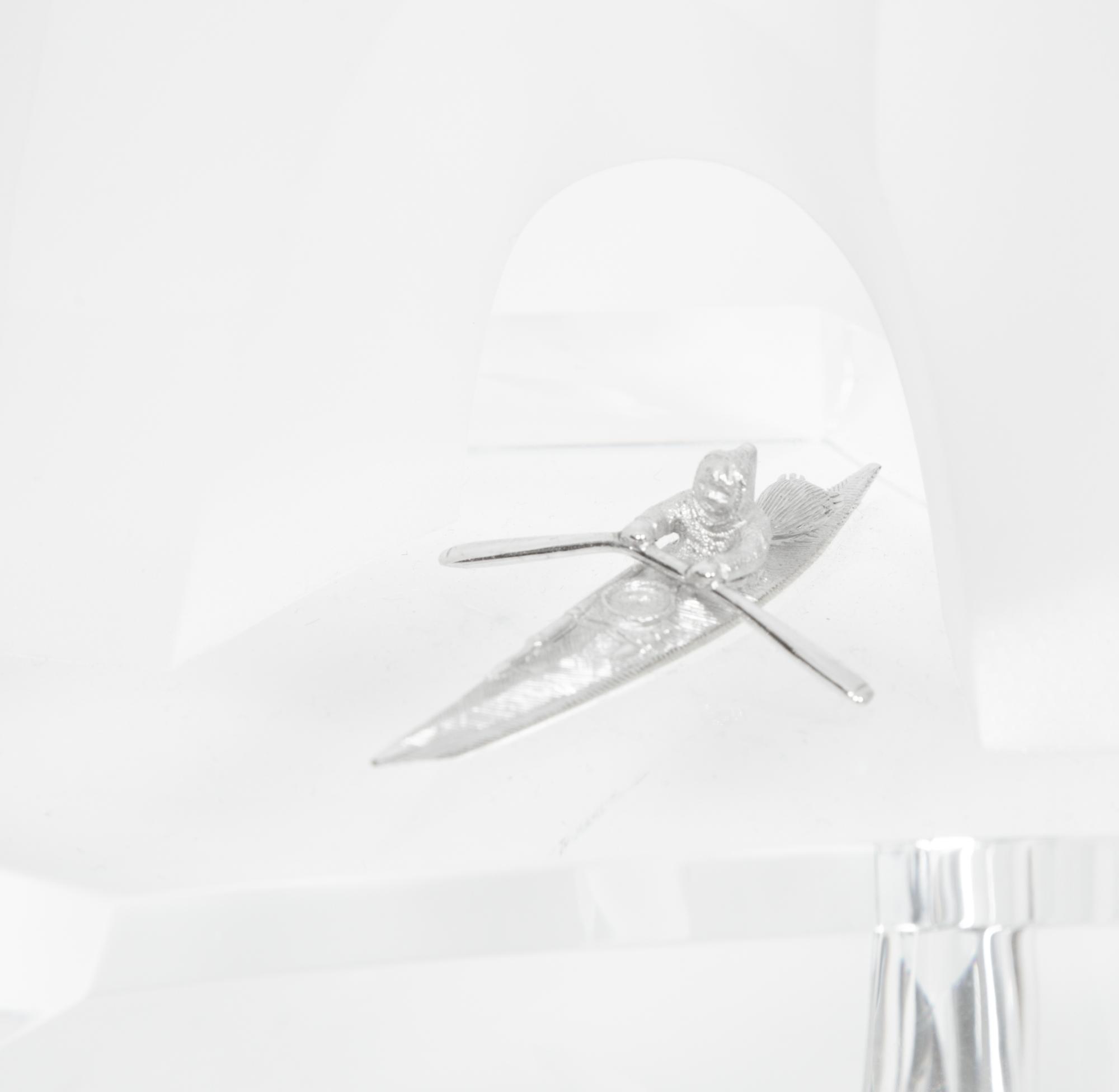 A Steuben Glass Ice Hunter Sculpture