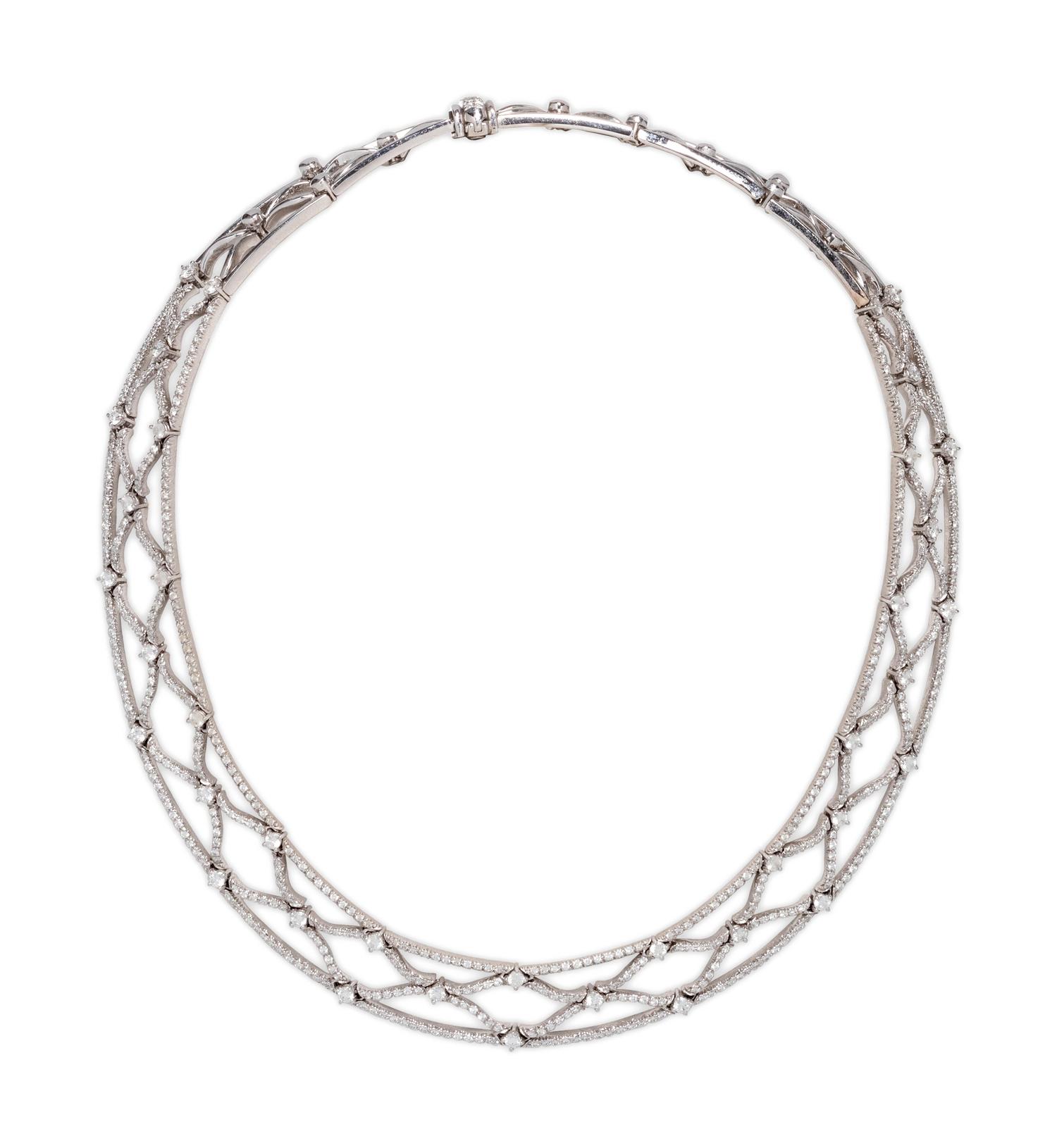 Stefan Hafner, Gold and Diamond 'Net' Collar Necklace