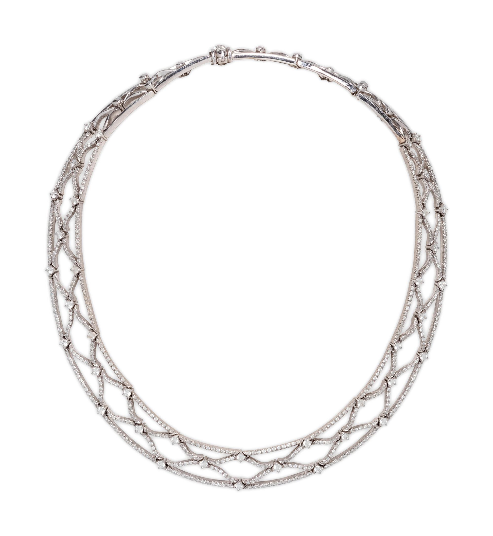 Stefan Hafner, Gold and Diamond 'Net' Collar Necklace
