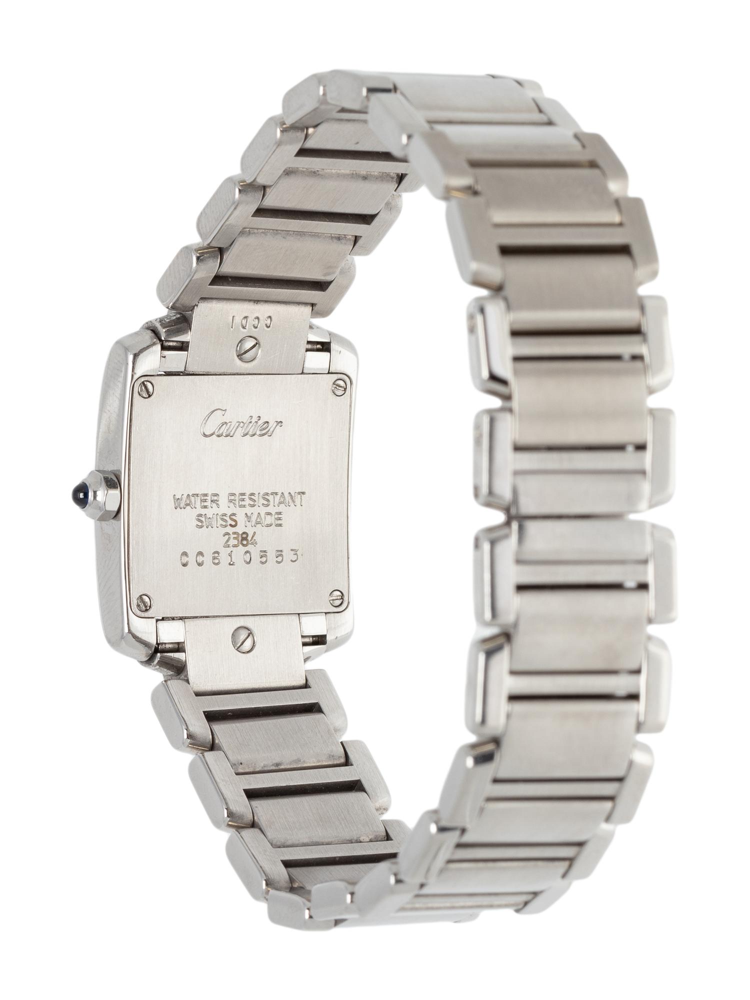 CARTIER, STAINLESS STEEL REF. 2384 'TANK FRANCAISE' WRISTWATCH