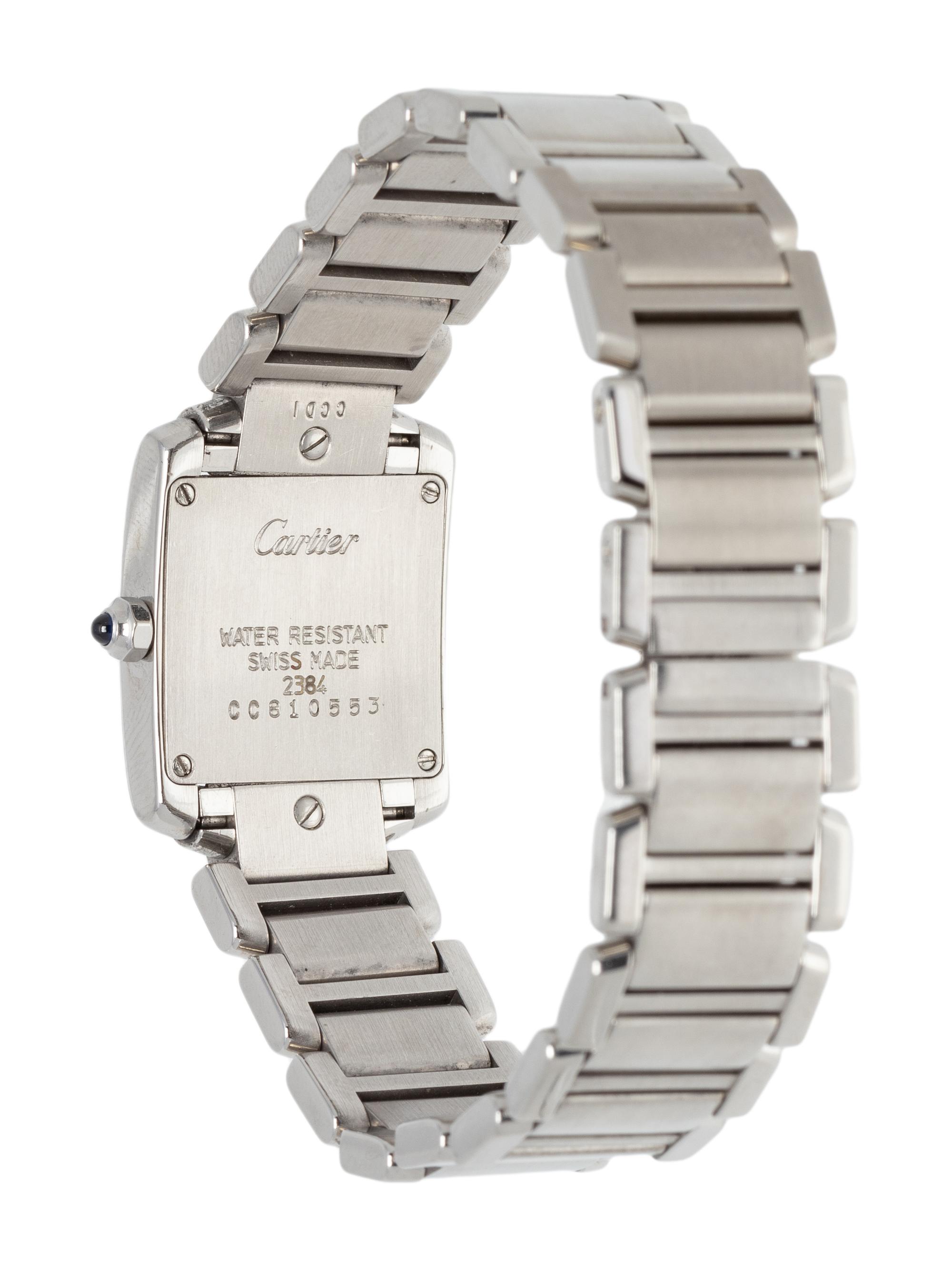 CARTIER, STAINLESS STEEL REF. 2384 'TANK FRANCAISE' WRISTWATCH
