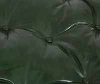 A Green Leather Button Tufted Club Chair and Ottoman — 20th Century