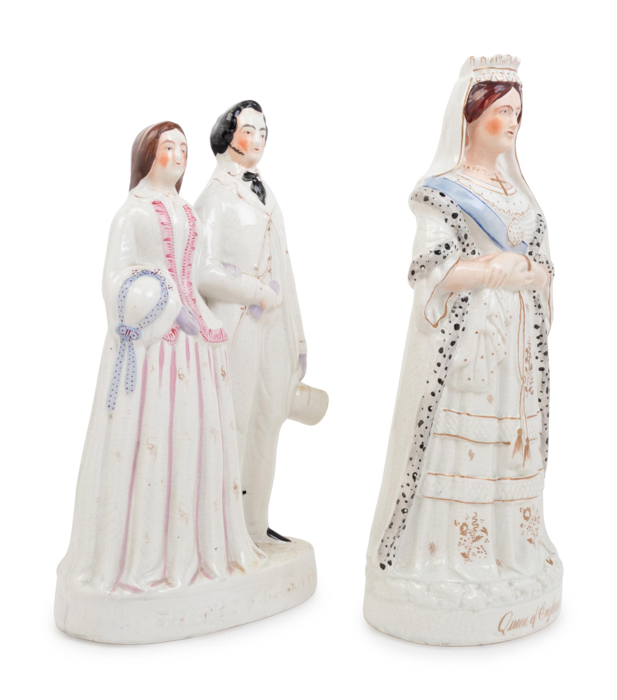 A Group of Two Staffordshire Ceramic Figural Groups