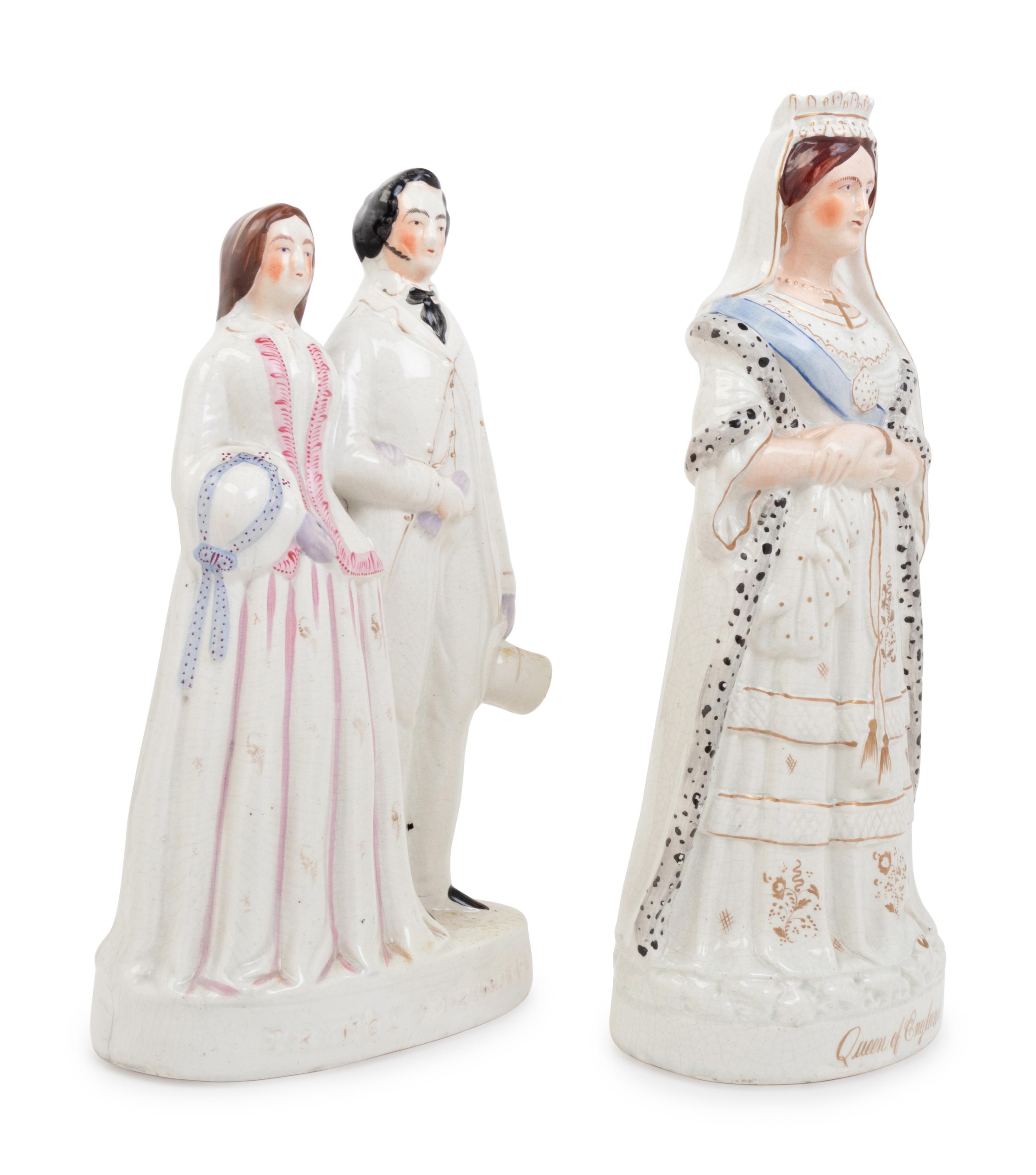 A Group of Two Staffordshire Ceramic Figural Groups