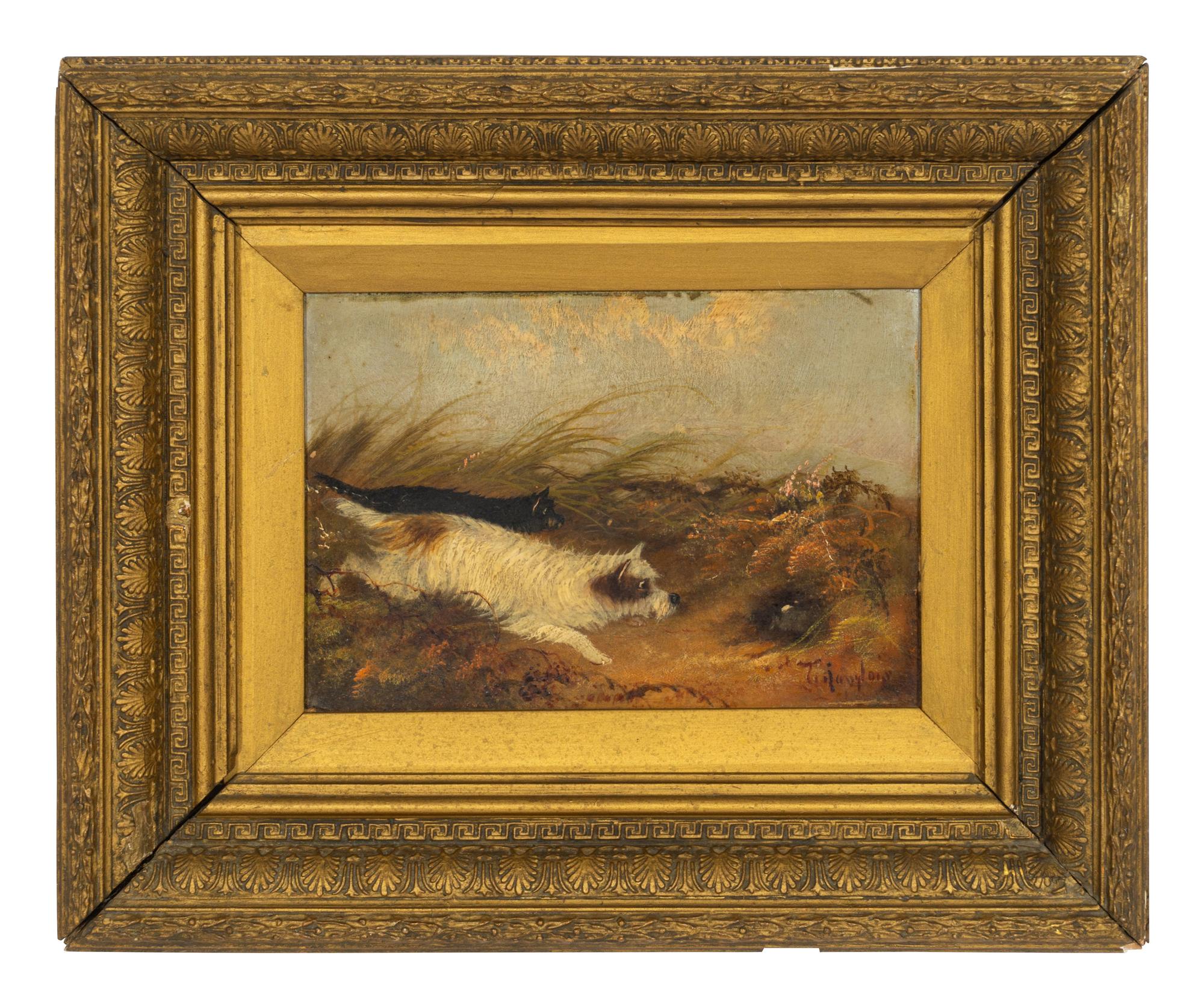 A Group of Three Paintings of Dogs