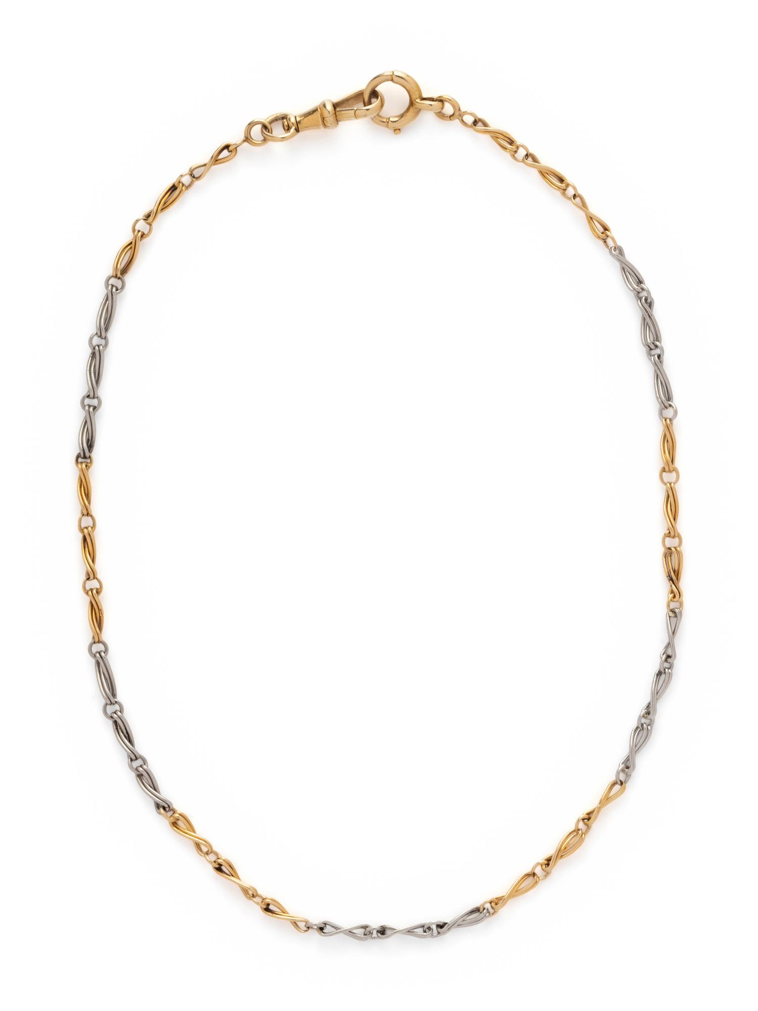 FRENCH, BICOLOR GOLD FOB CHAIN