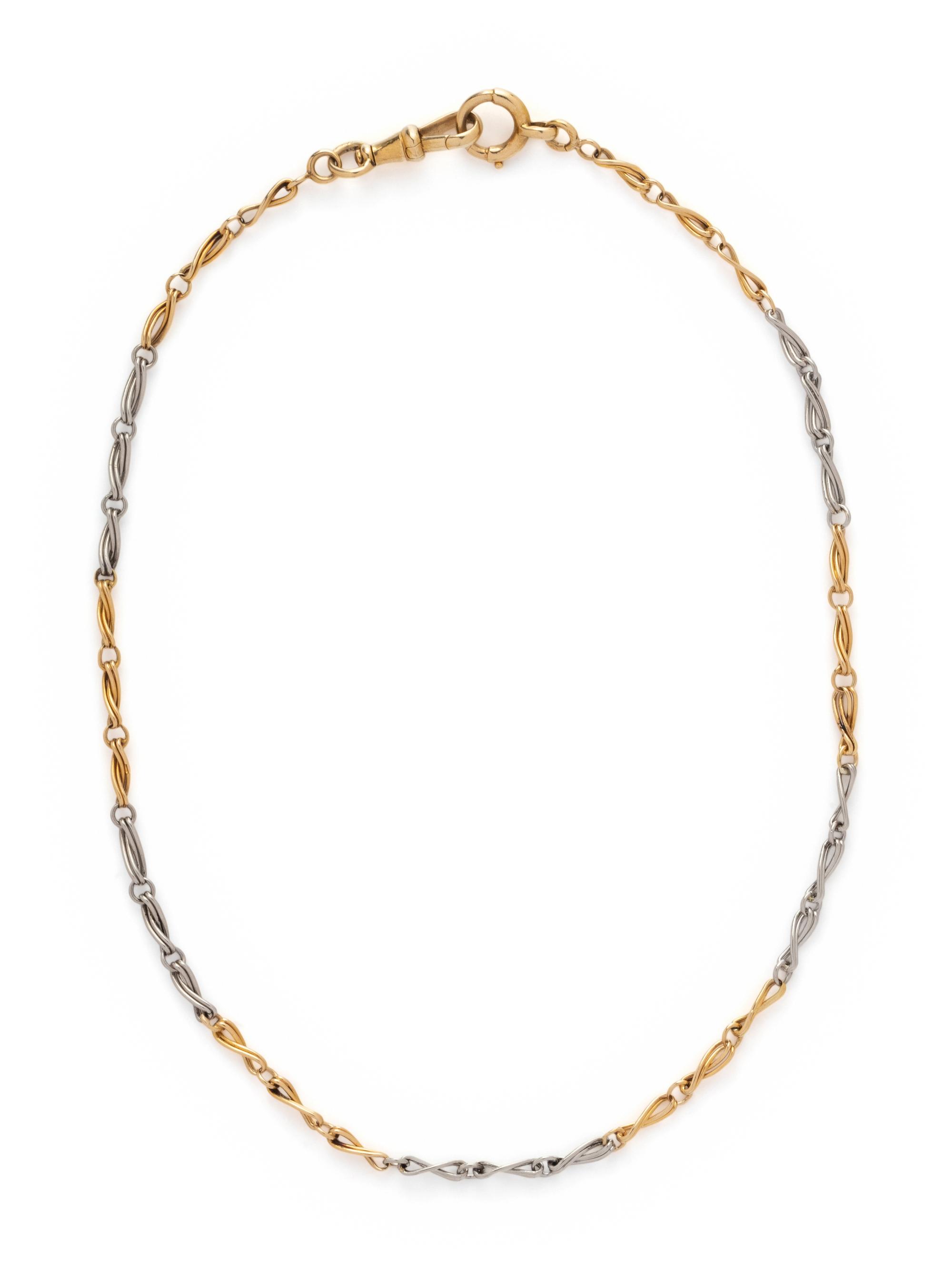 FRENCH, BICOLOR GOLD FOB CHAIN