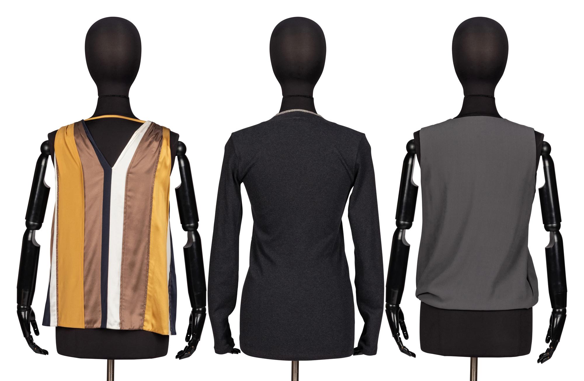 Brunello Cucinelli, Two Silk Blouses & One Knit Top