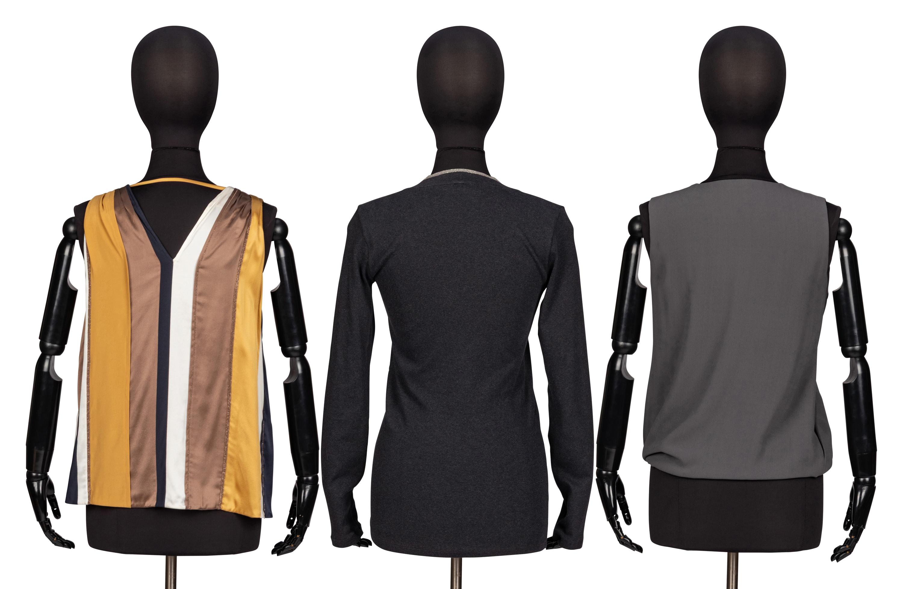 Brunello Cucinelli, Two Silk Blouses & One Knit Top