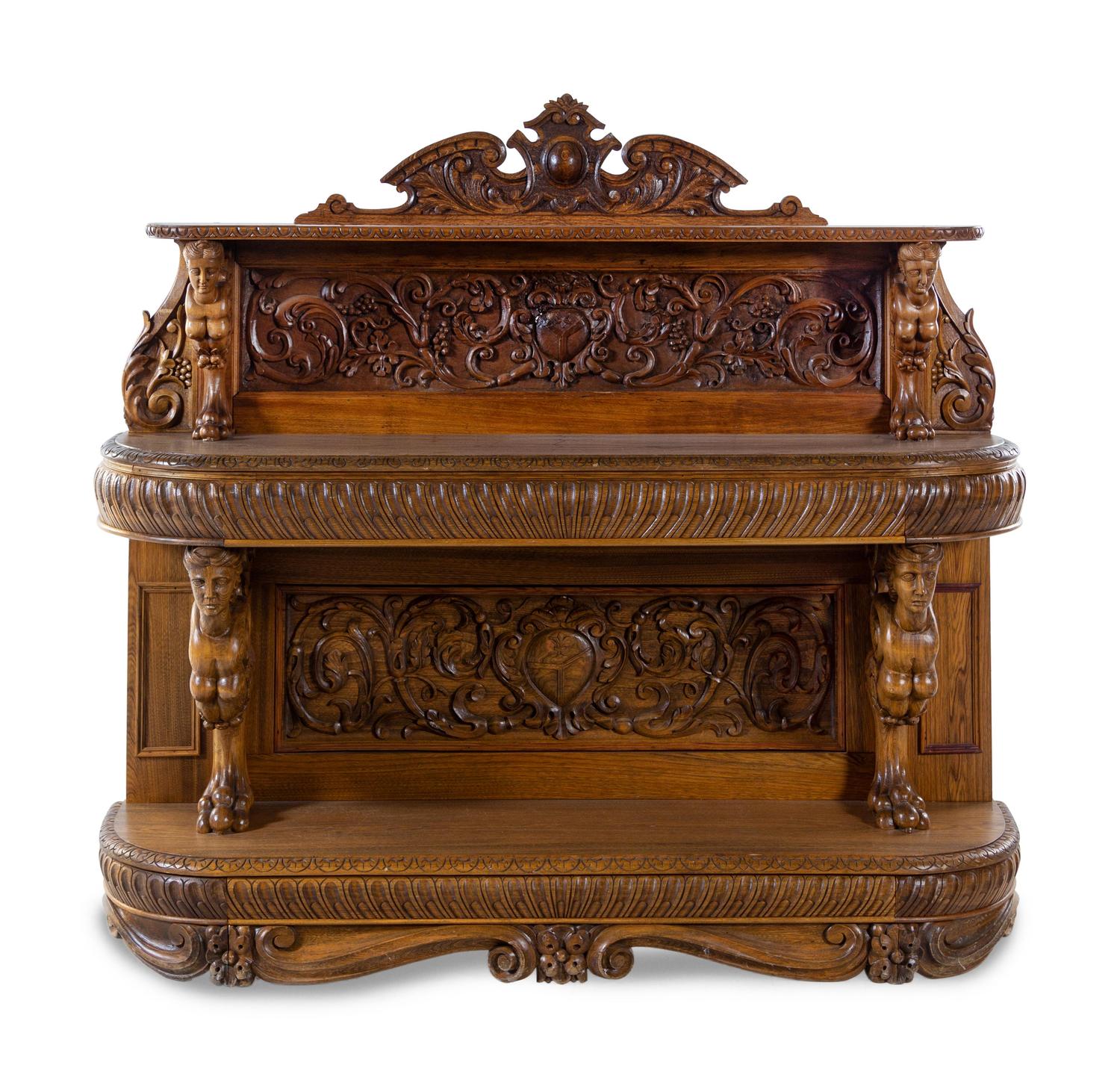 A Renaissance Revival Carved Oak Sideboard