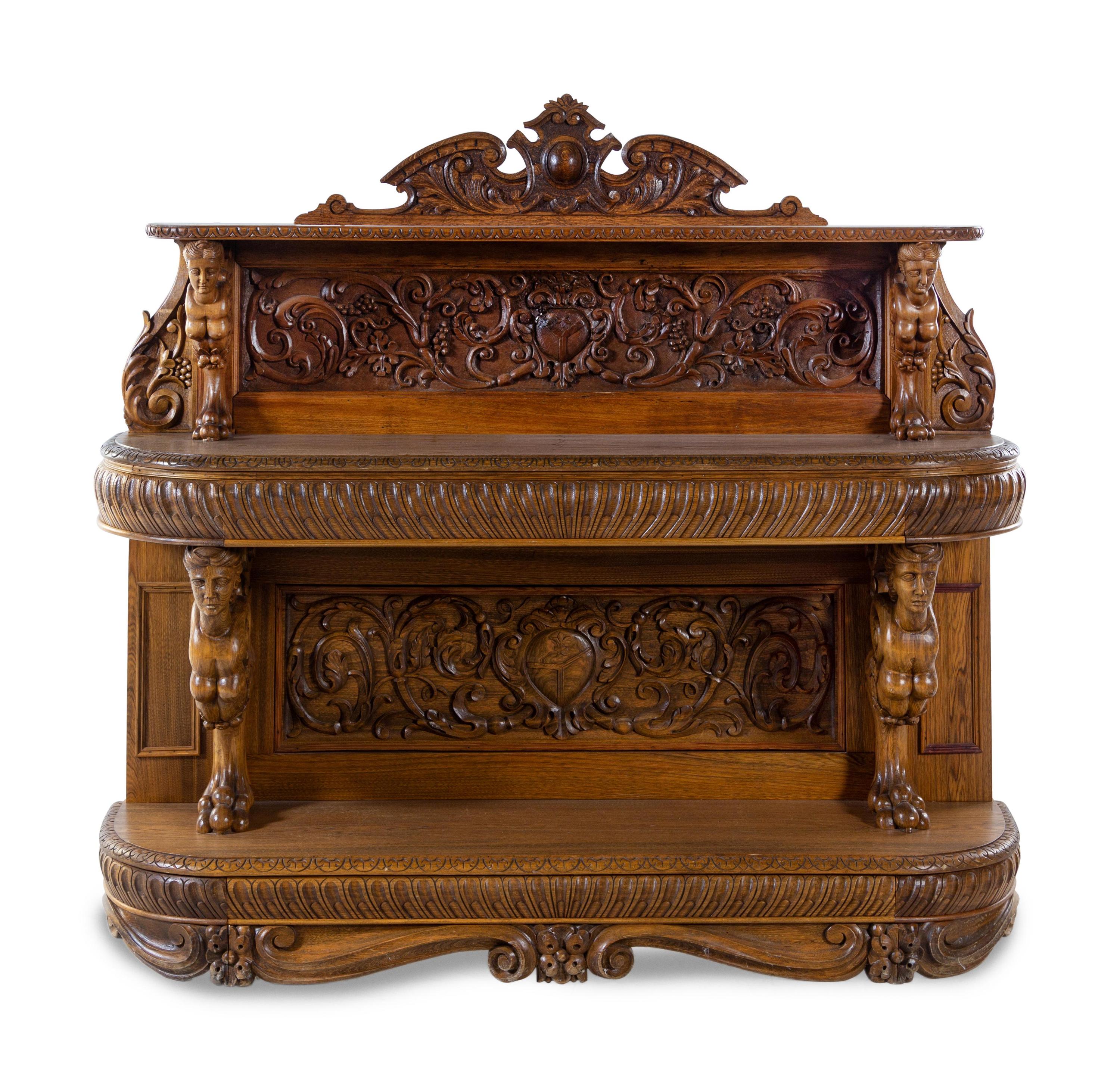 A Renaissance Revival Carved Oak Sideboard