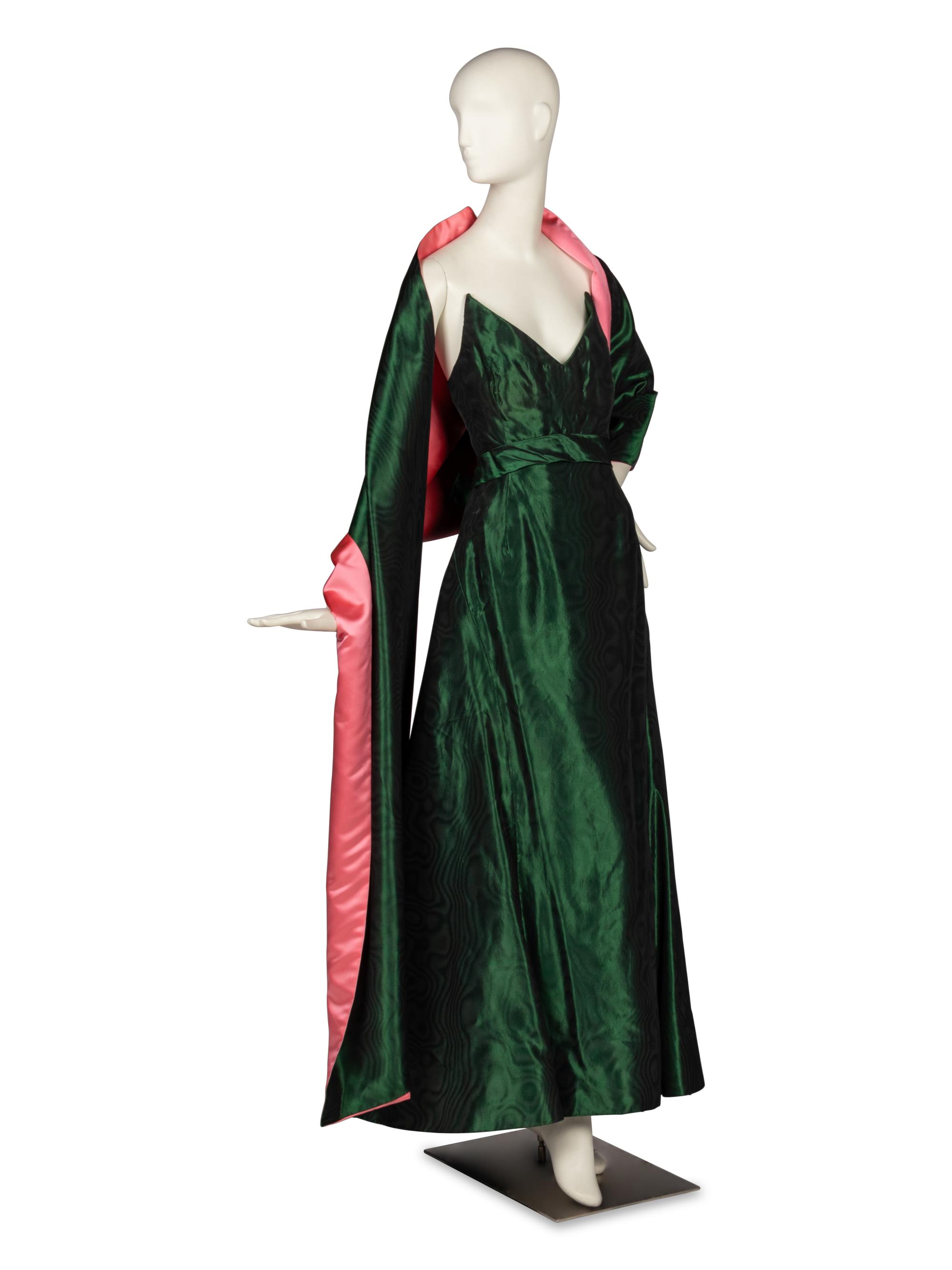 Arnold Scaasi; Custom Gown, Stole, and Matching Shoes