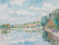 Abel Lauvray, (French, 1870-1950), Le Seine a Vetheuil, 1945