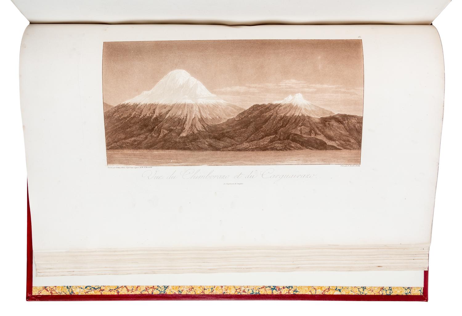 HUMBOLDT & BONPLAND. Vues des Cordillères. PARIS, 1810. FIRST EDITION, AN UNRECORDED ISSUE WITH THE TEXT PRINTED ON VELLUM.
