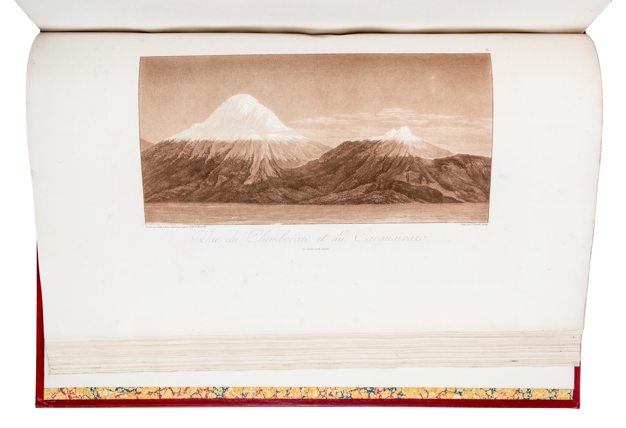 HUMBOLDT & BONPLAND. Vues des Cordillères. PARIS, 1810. FIRST EDITION, AN UNRECORDED ISSUE WITH THE TEXT PRINTED ON VELLUM.