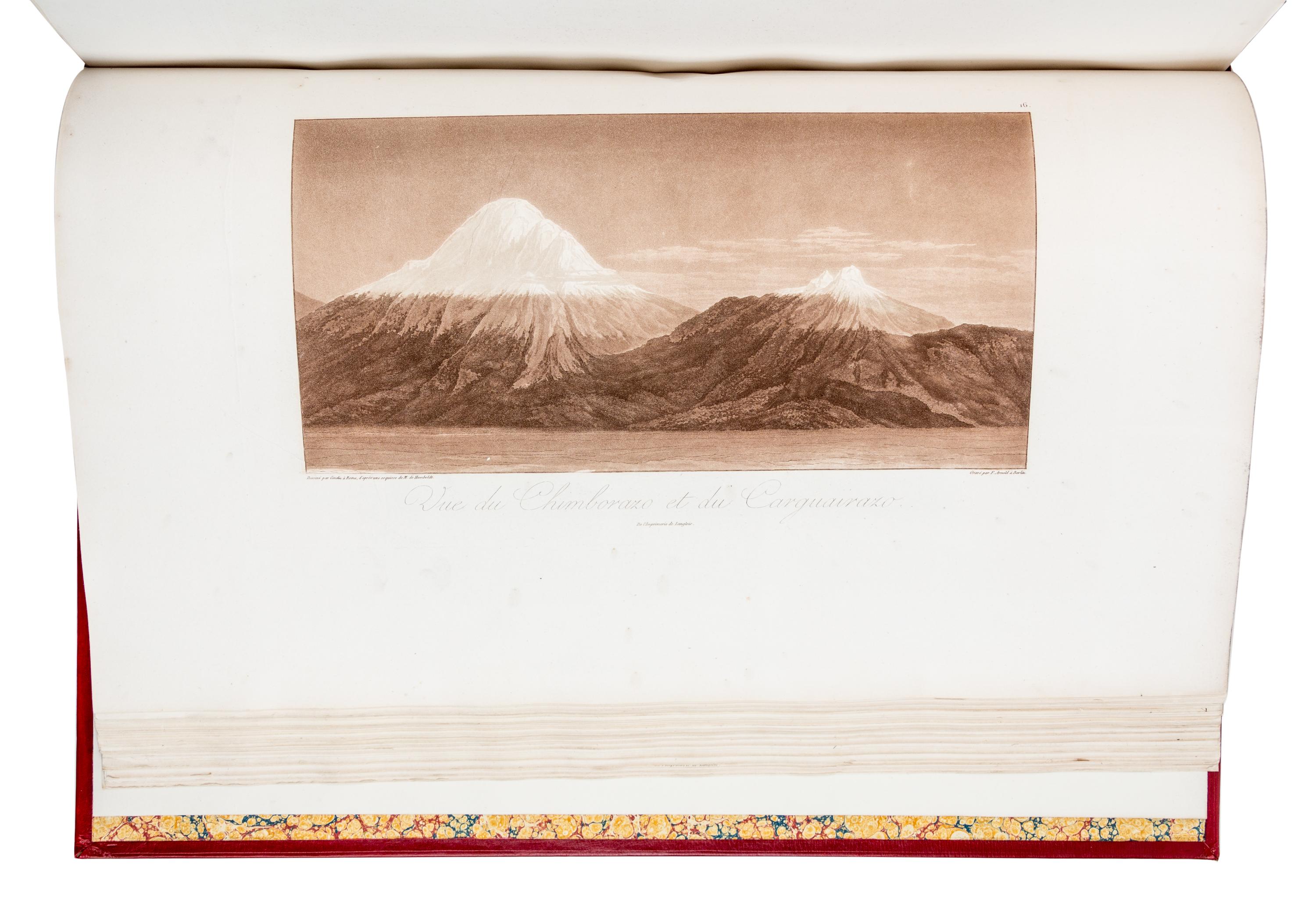 HUMBOLDT & BONPLAND. Vues des Cordillères. PARIS, 1810. FIRST EDITION, AN UNRECORDED ISSUE WITH THE TEXT PRINTED ON VELLUM.