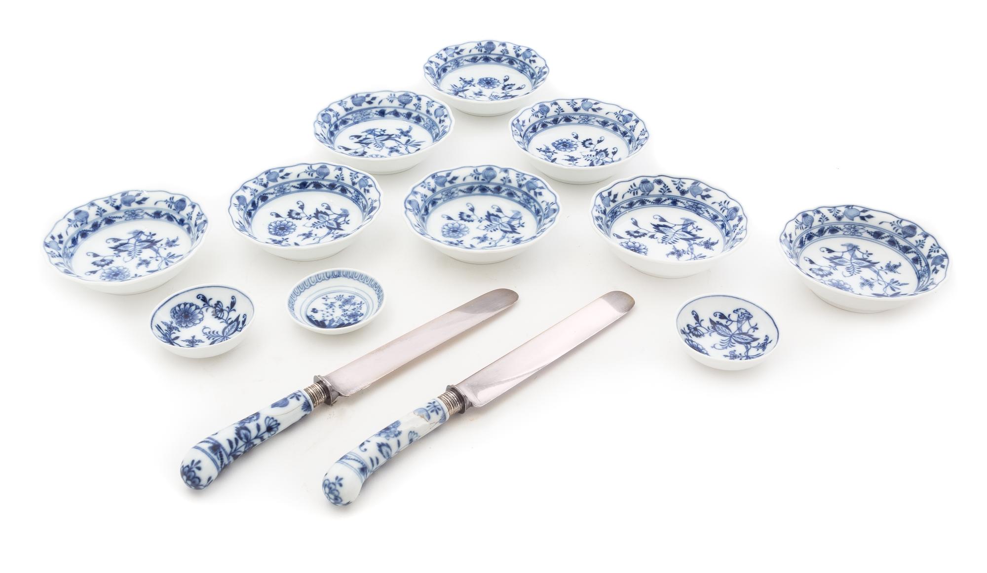 A Group of Meissen Porcelain Articles Diameter of bowls 4 5/8 inches. — 20TH CENTURY