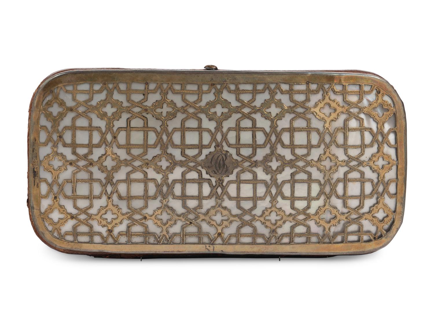 A French Gold, Silver-Gilt and Mother-of-Pearl Cigar Case