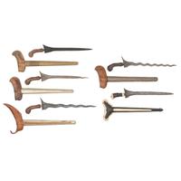 Five Kris Knives with Display Stand
