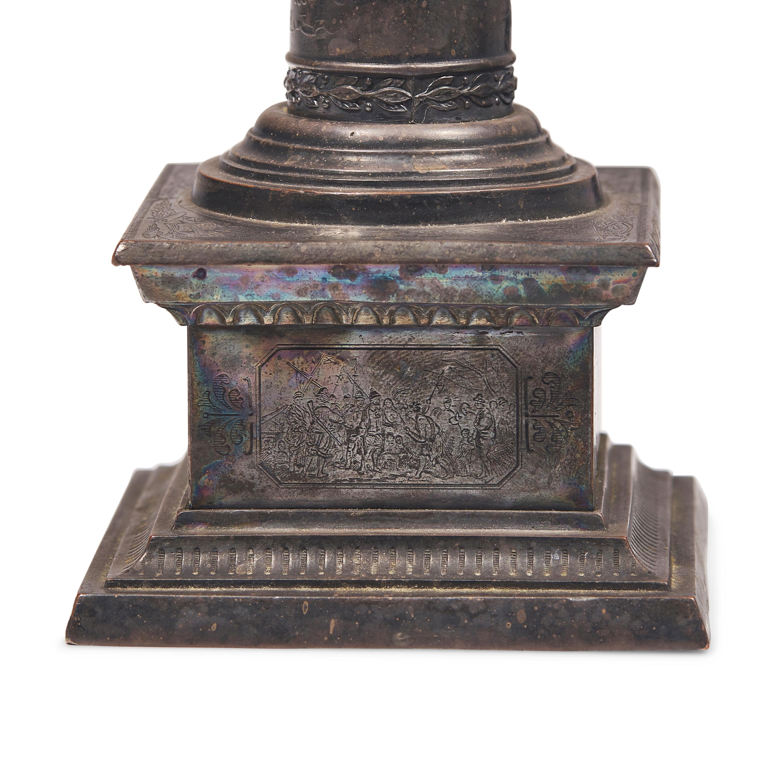 A Philadelphia Centennial Exposition Souvenir Silver-Plated Declaration of Independence Miniature Monument