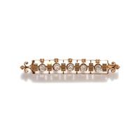 VICTORIAN, DIAMOND AND ENAMEL BAR BROOCH