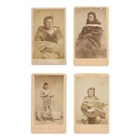[Native-Americana] Hull, A.C. Group of 4 CDVs of Pawnee and Omaha Indians, Fremont, Nebraska