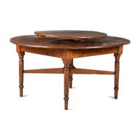 A Country Yellow Pine Lazy-Susan Two-Tier Dining Table