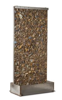 A Boulder Opal Waterfall Sculpture Height 77 x width 35 x depth 18 1/4 inches.