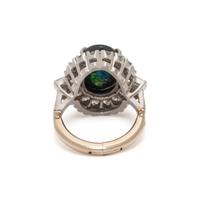 BLACK OPAL AND DIAMOND RING
