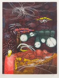 Roberto Matta, (Chilean, 1911-2002), Une saison en enfer, 1978 (portfolio consisting of 9 of the original 10 aquatints)