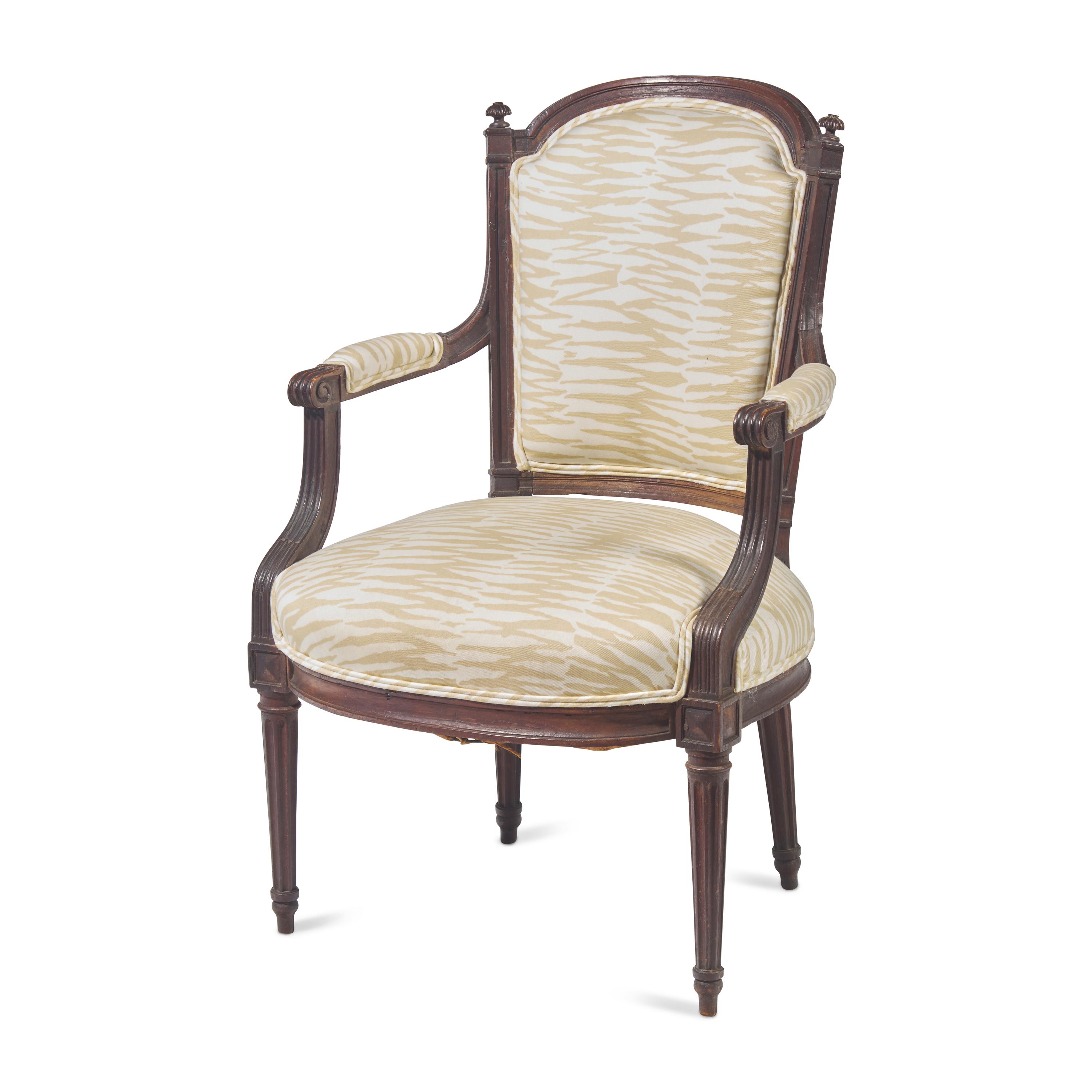 A Federal Carved Mahogany Armchair in the French Taste