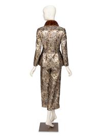 MOLLIE PARNIS, BROCADE JUMPSUIT ENSEMBLE