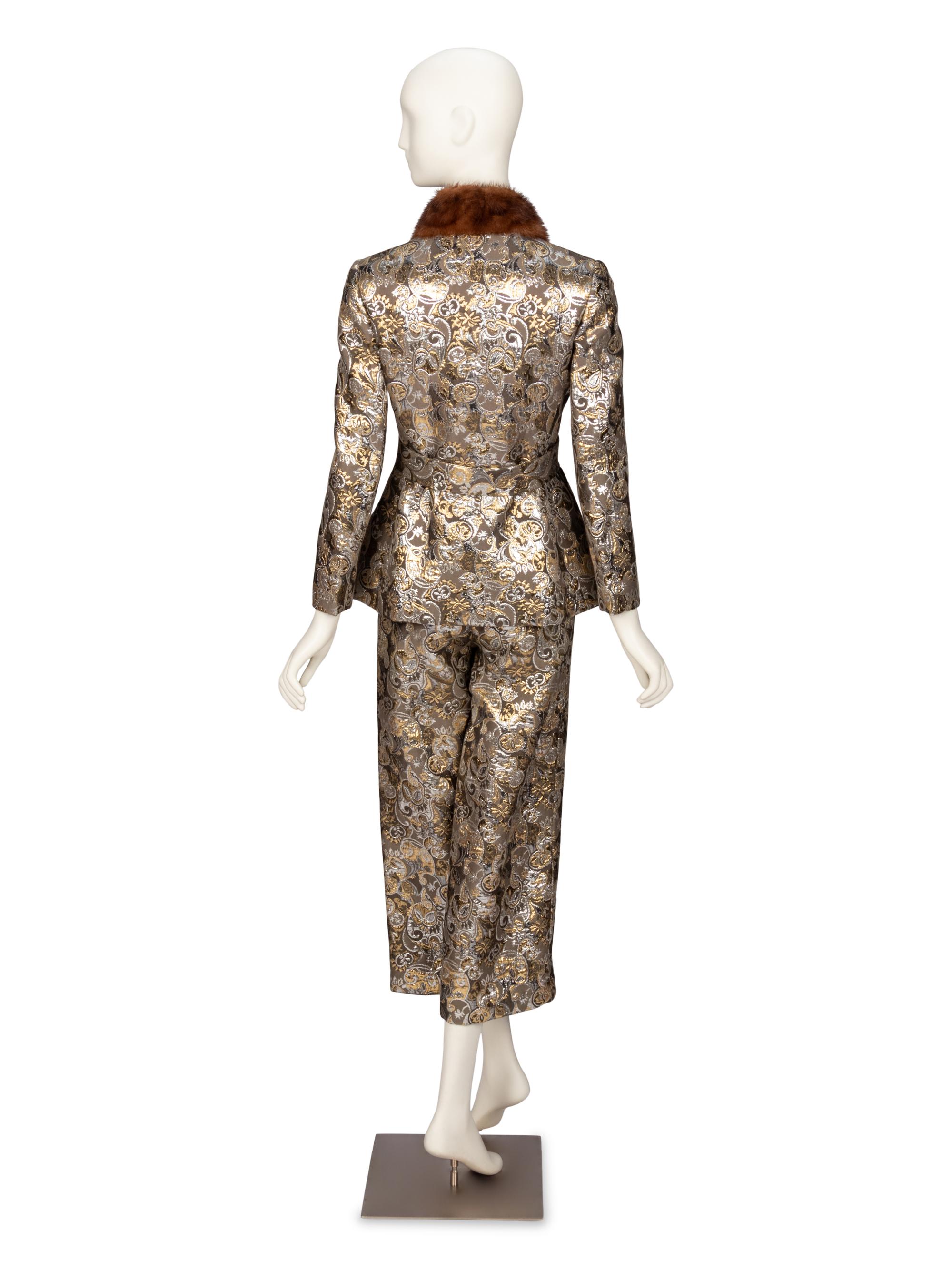 MOLLIE PARNIS, BROCADE JUMPSUIT ENSEMBLE