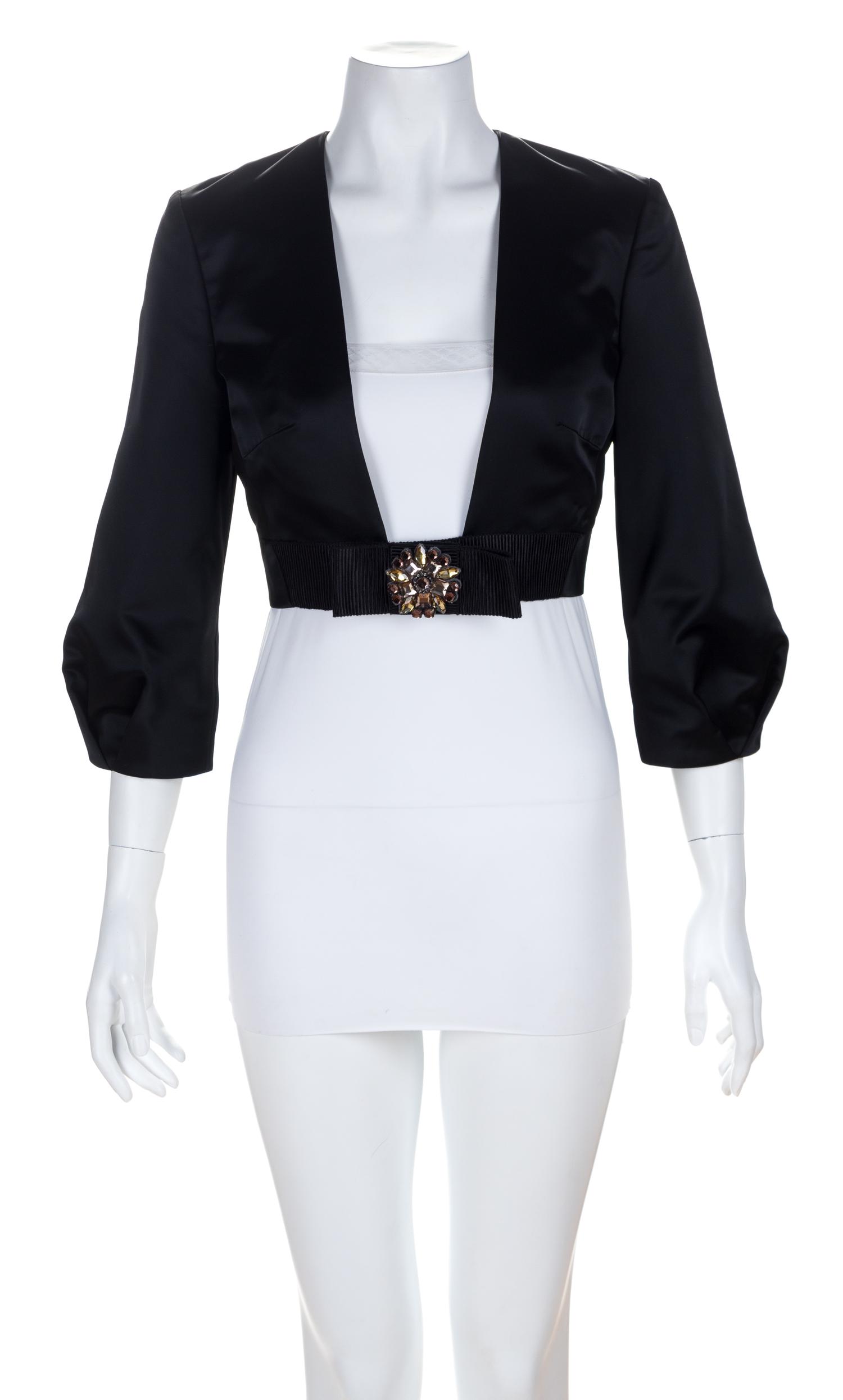 A Valentino Black Evening Bolero Jacket, Size 40.