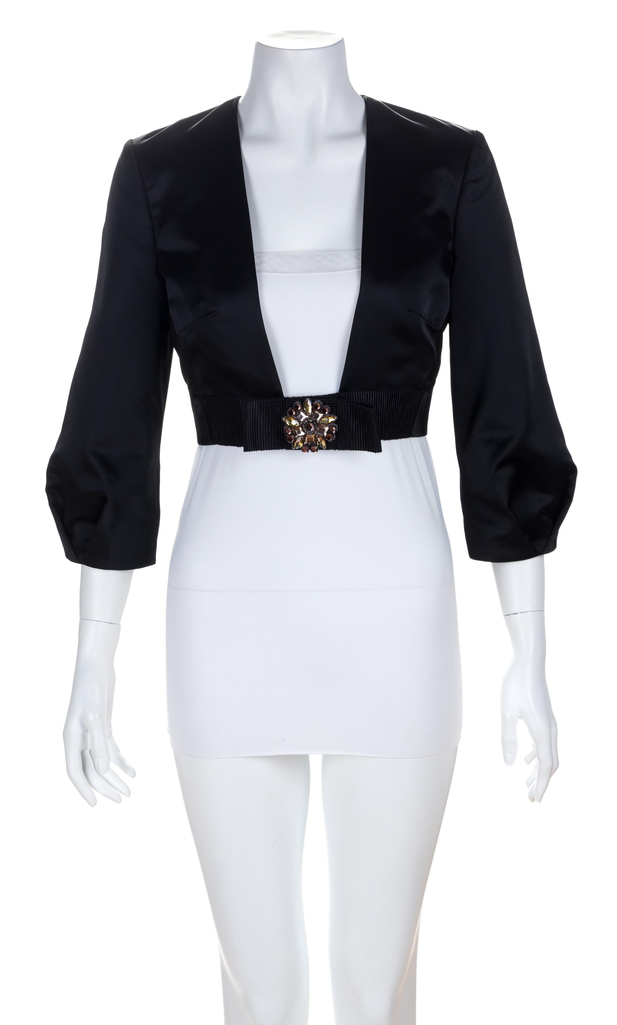 A Valentino Black Evening Bolero Jacket, Size 40.