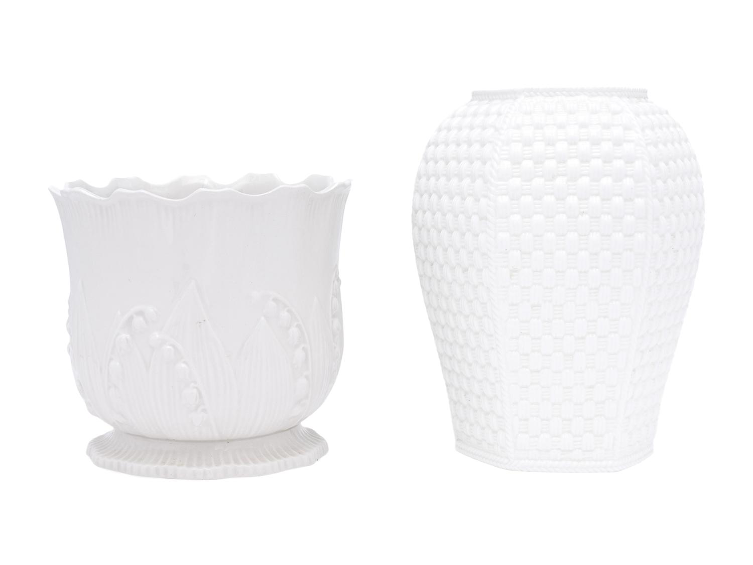 Two White Glazed Porcelain Vases Retailed by Tiffany and Co.