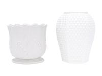 Two White Glazed Porcelain Vases Retailed by Tiffany and Co.