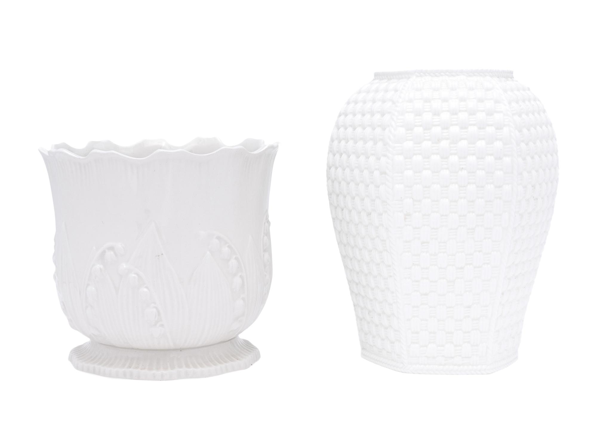 Two White Glazed Porcelain Vases Retailed by Tiffany and Co.