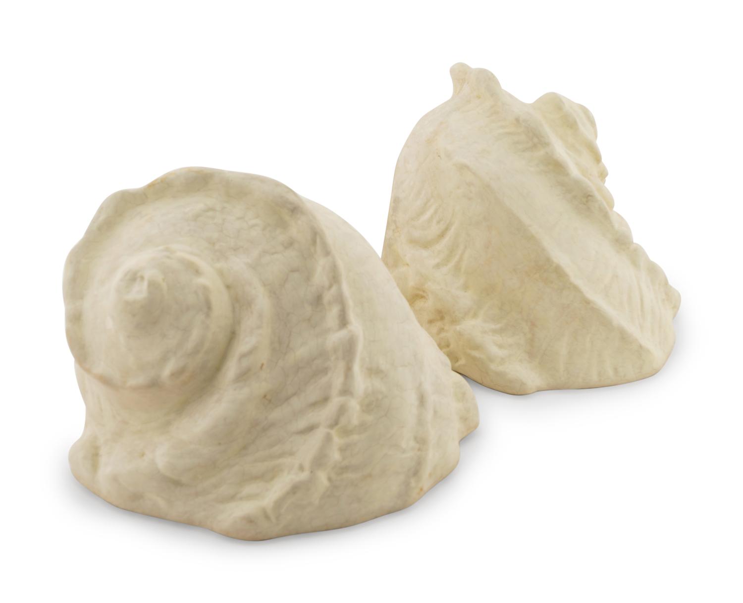 A Pair of Shell-Form Composition Wall Brackets