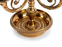 A Pair of Empire Style Brass Bouillotte Lamps with Tole Shades