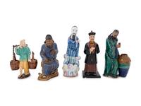 Eleven Chinese Glazed Figures