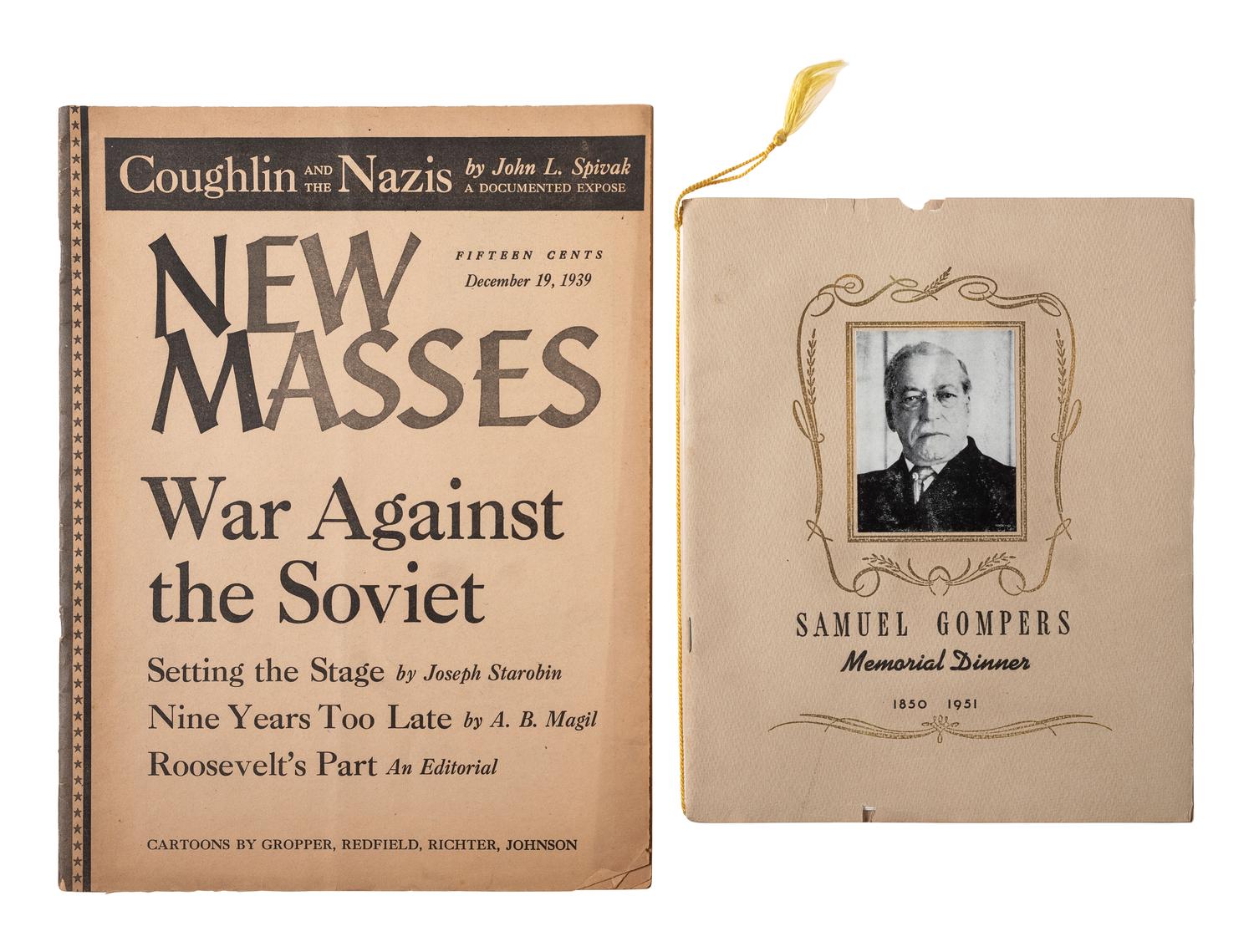 [LABOR]. A group of ephemera and pamphlets related to the labor movements of the late 19th and early 20th centuries, including an autograph letter signed by Annie LePorte DIGGS.