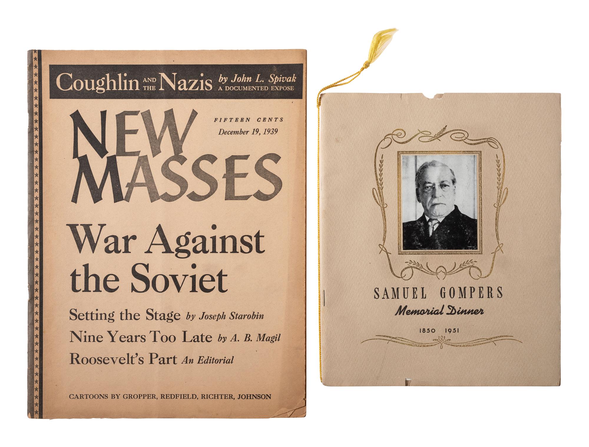[LABOR]. A group of ephemera and pamphlets related to the labor movements of the late 19th and early 20th centuries, including an autograph letter signed by Annie LePorte DIGGS.
