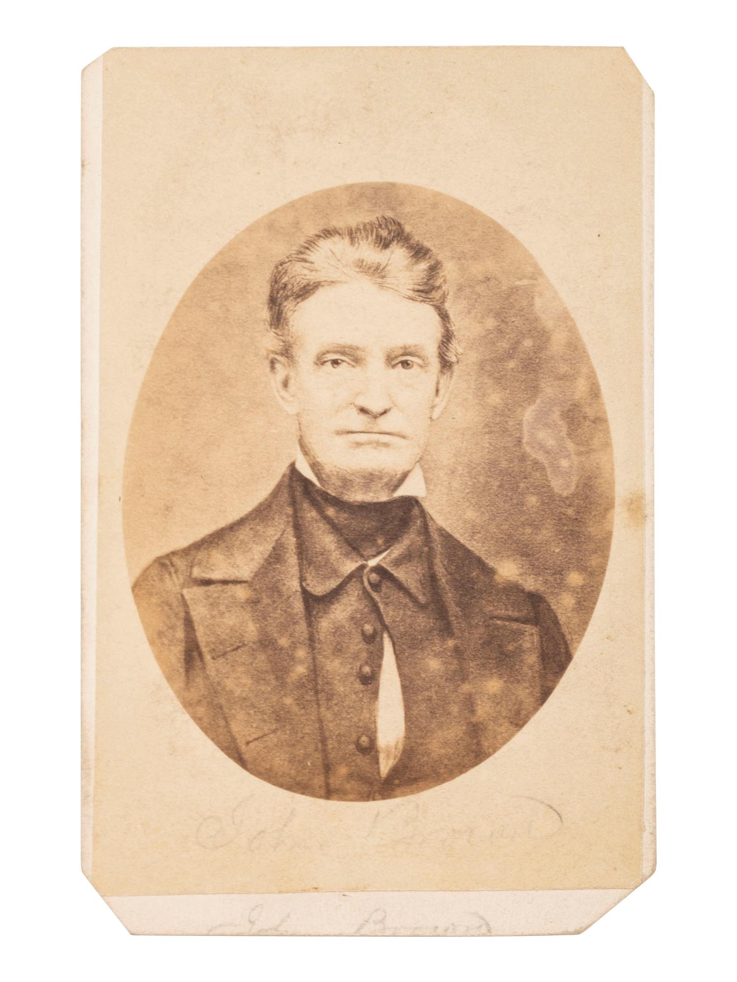 [BROWN, John (800-1859)]. CDV portrait of John Brown. Philadelphia, PA: Philadelphia Photographic Co., n.d.